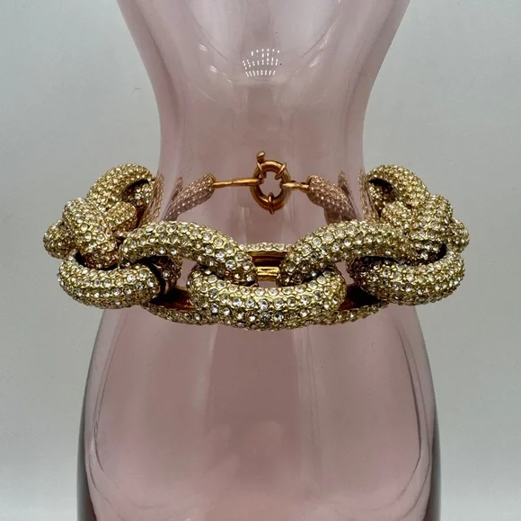 J CREW Chunky Crystal Rhinestone Pavé Bracelet - Picture 1 of 6